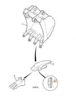 Poistka zubu - korunky lyžice ESCO V33 JCB, 993/99643