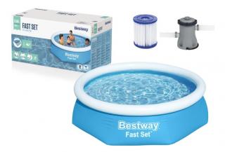 Bestway Bazén s nafukovacím prstencom Fast Set 2,44 x 0,61 m 57450