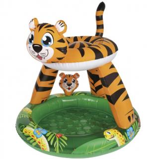 Kuniboo PB-13675 Detský nafukovací bazénik Tiger so strieškou Ø 102 x 103 cm