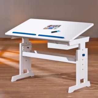Rastúci písací stôl Halmar BARU 109x63x55 cm bielá  - Modro/růžová varianta
