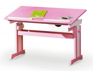 Rastúci písací stôl Halmar CECILIA 109x55x63-88 cm ružový