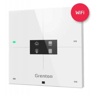 Inteligentný panel Grenton WSP-204-W-02 (Inteligentný panel Grenton / 4 dotykové polia / OLED displej / Wi-Fi / predná strana z bieleho skla)