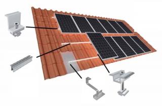 Konštrukcia pre 1 solárny panel - šikmá strecha (Konštrukcia pre 1 solárny panel - šikmá strecha-škridla)