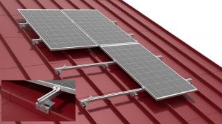Konštrukcia pre 1 solárny panel - šikmá strecha plech s falcom