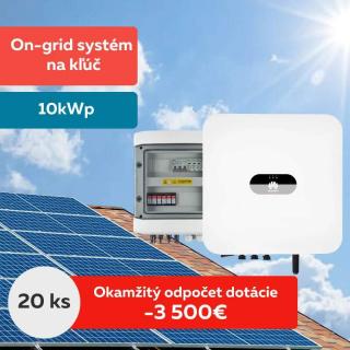 On-grid Solárny systém 10kWp, 3 fázový - na kľúč bez čakania na dotáciu (On-grid Solárny systém 10kWp, 3 fázový - výroba elektrickej energie pre domácnosti - s predprípravou na batérie)