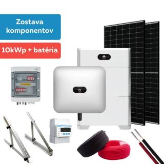 Solárny systém 10kWp, 3 fázový - zostava komponentov + batériový blok Huawei LUNA2000 5kWh (Solárny systém 10kWp - potrebné komponenty pre inštaláciu solárneho systému)