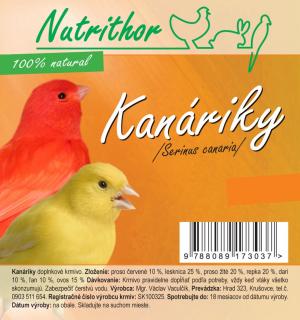 Nutrithor Kanárik 3 kg (100 % Natural)