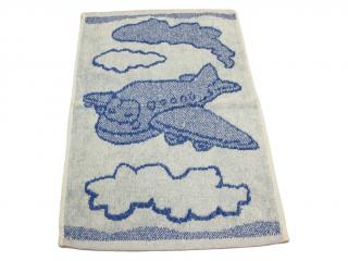 Obrázkový detský uterák pre materské školy 30x50 cm - Lietadlo modré