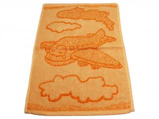 Obrázkový detský uterák pre materské školy 30x50 cm - Lietadlo oranžové