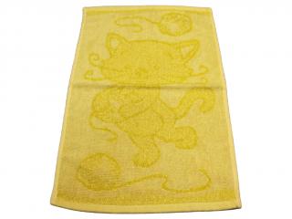 Obrázkový detský uterák pre materské školy 30x50 cm - Mačička žltá