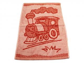 Obrázkový detský uterák pre materské školy 30x50 cm - Mašinka červená
