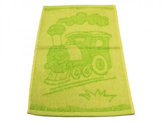 Obrázkový detský uterák pre materské školy 30x50 cm - Mašinka zelená