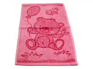 Obrázkový detský uterák pre materské školy 30x50 cm - Medvedík ružový