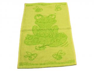Obrázkový detský uterák pre materské školy 30x50 cm - Žabička zelená