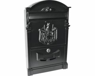 Poštovní schránka Jáchym černá (Nástěnná poštovní schránka Materiál: Kov)