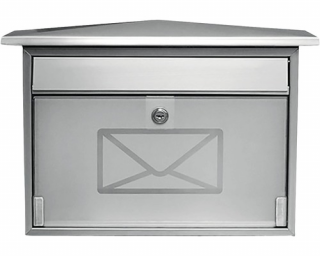 Poštovní schránka Robin šedá (Schránka s 5mm pískovaným sklem , přední vhoz i výběr zásilek.Poštovní schránka je vhodná i pro venkovní použití .)