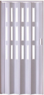 Shrnovací dveře plastové bříza Luciana prosklené 3 (Standardní rozměr dveří 73 × 200 cm. Rozšíření možné až na šířku 197cm vyberte si šířku...)