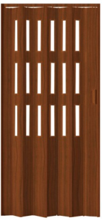 Shrnovací dveře plastové ořech Luciana prosklené 3 (Standardní rozměr dveří 73 × 200 cm. Rozšíření možné až na šířku 197cm vyberte si šířku...)