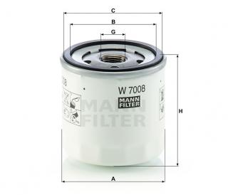 Olejový filter MANN FILTER W 7008