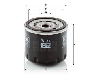 Olejový filter MANN FILTER W 79