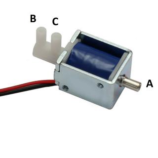 Elektromagnetický ventil 4 mm / 4 mm 12 V DC dvojokruhový