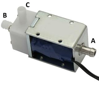 Elektromagnetický ventil 7 mm / 7 mm 12 V DC dvojokruhový