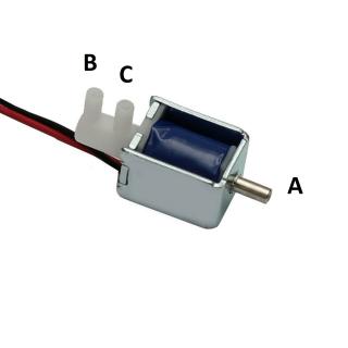 Miniatúrny elektromagnetický ventil 3 mm / 3 mm 12 V DC dvojokruhový