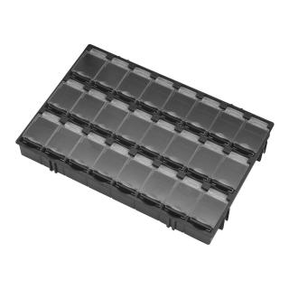 Organizér - úložný box pre SMD/SMT súčiastky 156x105x18 mm [24 ks] Farba: Čierna