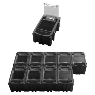 Organizér - úložný box pre SMD/SMT súčiastky 39x23,5x18 mm [10 ks] Farba: Čierna