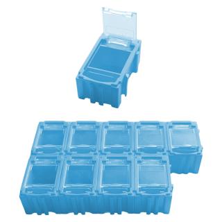 Organizér - úložný box pre SMD/SMT súčiastky 39x23,5x18 mm [10 ks] Farba: Modrá