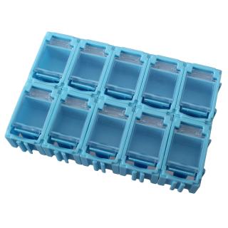 Organizér - úložný box pre SMD/SMT súčiastky 45x29,5x22 mm [10 ks] Farba: Modrá