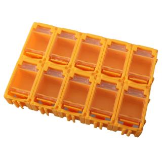 Organizér - úložný box pre SMD/SMT súčiastky 45x29,5x22 mm [10 ks] Farba: Oranžová
