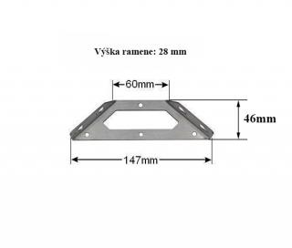 Plochý spojovací uholník - konzola Rozmer: 60x147 mm