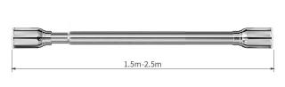 Skrutkovací teleskopická tyč pre sprchový záves 70-250 cm Farba: Chróm, Rozmer: 150-250 cm