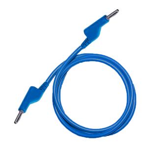 Testovací/laboratórny kábel Ø4 mm Farba: Modrá, Model: Banánik-Banánik, Rozmer: 100 cm