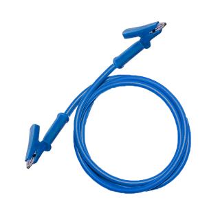Testovací/laboratórny kábel Ø4 mm Farba: Modrá, Model: Krokosvorka-krokosvorka, Rozmer: 100 cm