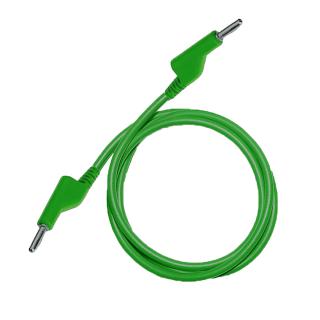 Testovací/laboratórny kábel Ø4 mm Farba: Zelená, Model: Banánik-Banánik, Rozmer: 200 cm