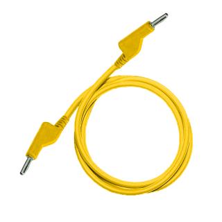 Testovací/laboratórny kábel Ø4 mm Farba: Žltá, Model: Banánik-Banánik, Rozmer: 100 cm