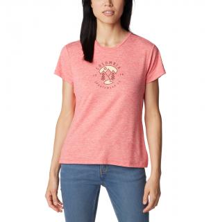 Columbia Dámske komfortné tričko Sloan Ridge™ Graphic SS Tee červené Veľkosť: L, Farba: Juicy Heather