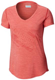 Columbia Dámske tričko Trinity Trail™ 2.0 Graphic Short Sleeve Veľkosť: L, Farba: Red Coral, Cher