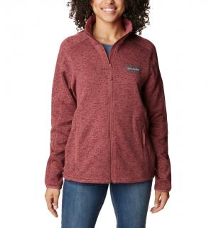 Columbia dámsky sveter W Sweater Weather™ Full Zip tmavo ružová Veľkosť: L, Farba: Beetroot Heathe