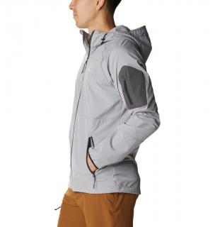 Columbia Pánska bunda softshell s kapucňou Tall Heights šedá Veľkosť: L, Farba: Columbia Grey