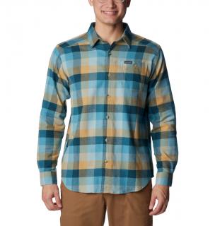 Columbia Pánska flanelová košeľa Cornell Woods™ Flannel Long Sleeve modrá Veľkosť: L, Farba: Stone Blue Buff