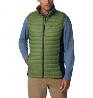 Columbia Pánska vesta Powder Pass™ Vest zelená Veľkosť: L, Farba: Canteen, Black