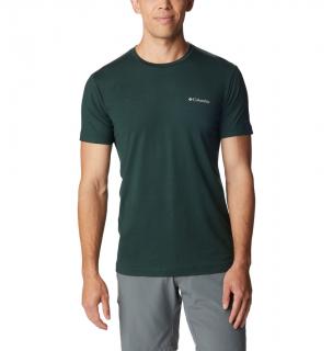 Columbia Pánske komfortné tričko Tech Trail zelené Veľkosť: L, Farba: Spruce Heather