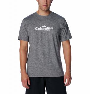 Columbia Pánske tričko Kwick Hike™ Graphic SS Tee čierne Veľkosť: L, Farba: Black Heather