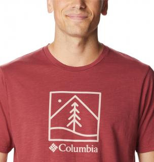 Columbia Pánske tričko M Break it Down™ SS Tee Veľkosť: M, Farba: Marsala Red, Pl