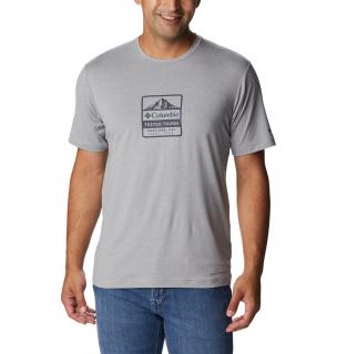 Columbia Pánske tričko Tech Trail™ Front Graphic SS Tee Veľkosť: L, Farba: Cool Grey Heather