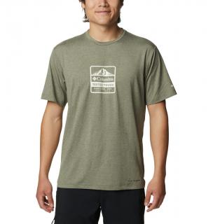 Columbia Pánske tričko Tech Trail™ Front Graphic SS Tee Veľkosť: M, Farba: Stone Green Heather