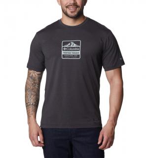 Columbia Pánske tričko Tech Trail™ Front Graphic SS Tee Veľkosť: XL, Farba: Black Heather